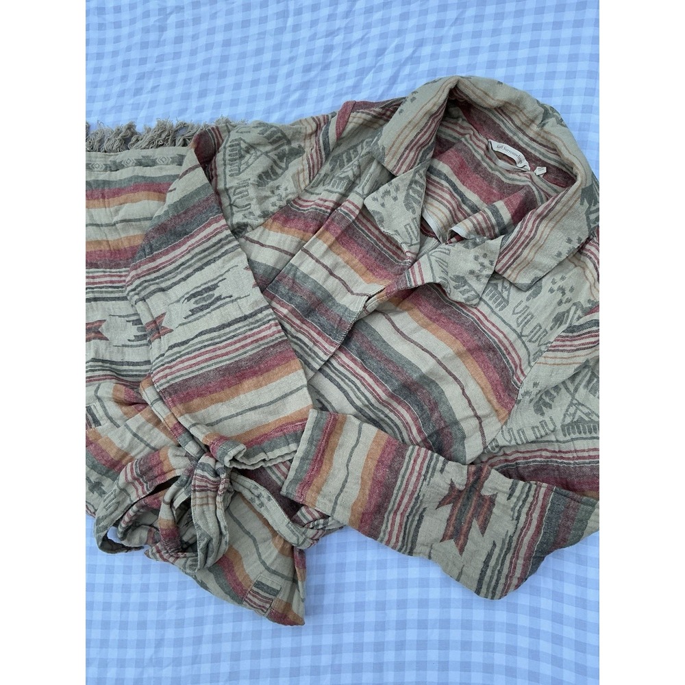 Soft Surroundings Ranch House Blanket Coat Duster Western Boho Size M